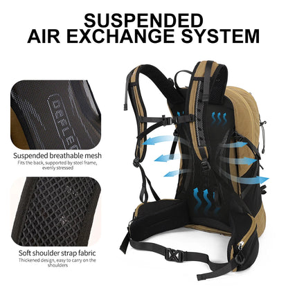 35L Mountaineering Backpack - Waterproof Outdoor Sports Bag for Men and Women, Ideal for Camping, Hiking, and Rain Protection