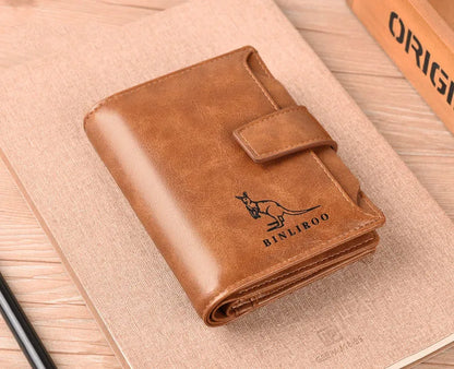 Men's RFID Blocking PU Leather Wallet - Compact Coin Purse & Zippered Business Card Holder