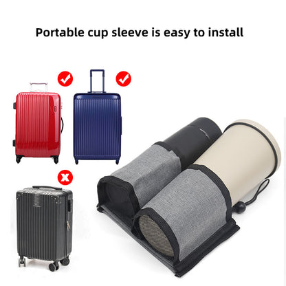 Luggage Travel Cup Holder - Hands-Free, Durable Drink Bottle Bag for All Suitcase Handles