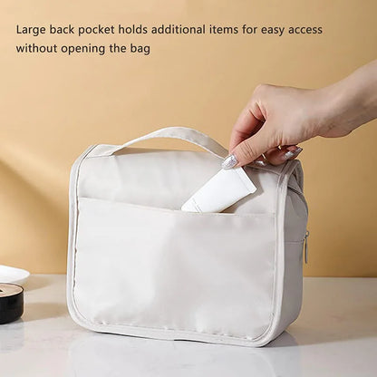 Waterproof Travel Makeup Bag with Hook – High-Quality Toiletries Organizer for Women