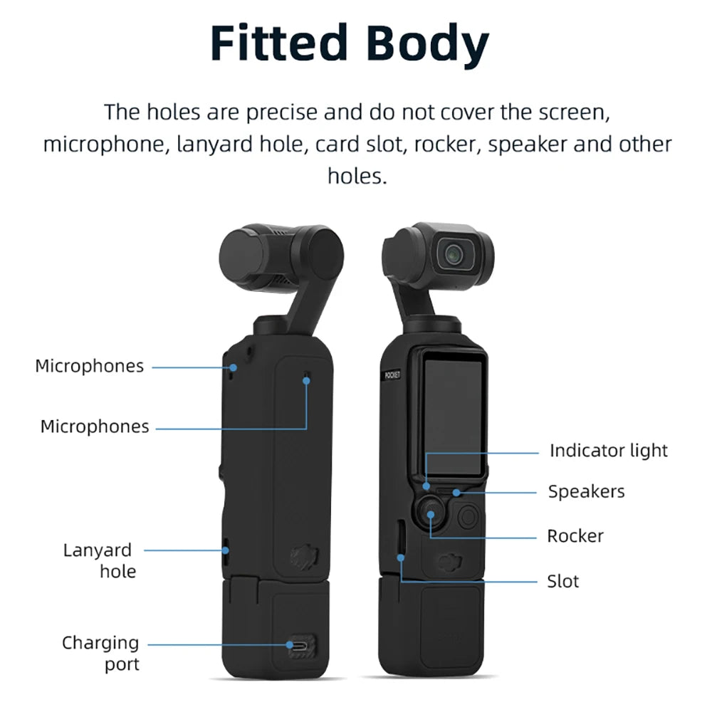 BRDRC Silicone Case for DJI Osmo Pocket 3 - Protective Cover with Anti-Scratch and Anti-Bump Design