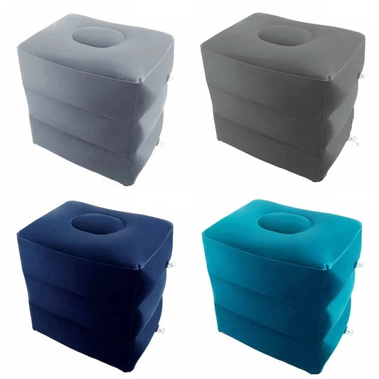 PVC Inflatable Travel Footrest Pillow for Kids and Adults – Ideal for Airplane, Car, and Bus Travel