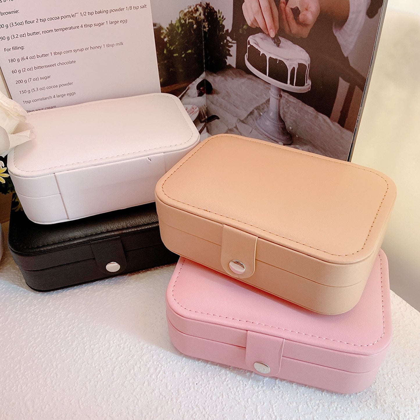 Korean-Inspired Exquisite Portable Jewelry Storage Box - Elegant and Practical for Travel