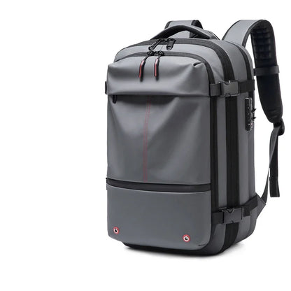 Travel Men's 17-Inch Laptop Backpack – Expandable Business and School Bag with Vacuum Compression and Large Capacity