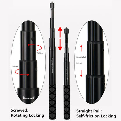 SZKOSTON Invisible Selfie Stick for Insta360 and DJI Action Cameras - 3m Extendable Stick for Dynamic Shots