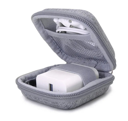 Portable Leather Earphone & Cable Organizer Bag – Multifunctional Digital Gadget Storage Case