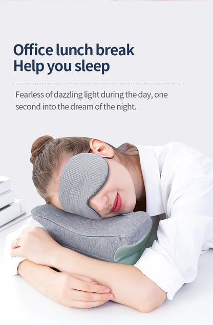 Korean-Style Ice Silk Dual-Use Sleeping Eye Mask – Warm & Cool, Adjustable, Breathable, Light-Blocking