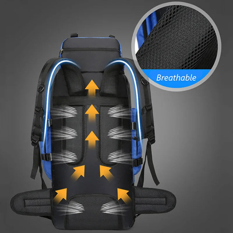 90L Large-Capacity Waterproof Hiking and Camping Backpack
