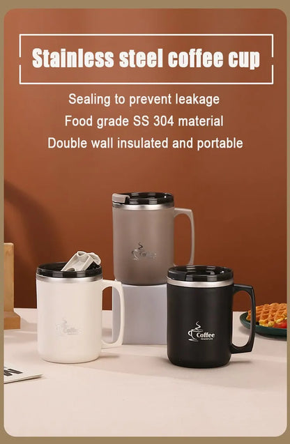 Stainless Steel Double-Wall Thermal Insulated Coffee Cup – Durable, Sleek, and Perfect for Hot or Cold Beverages