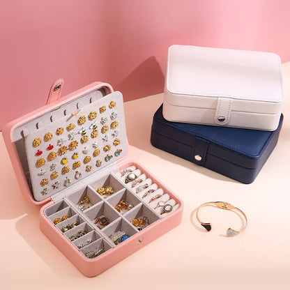 Korean-Inspired Exquisite Portable Jewelry Storage Box - Elegant and Practical for Travel
