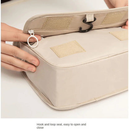 Waterproof Travel Makeup Bag with Hook – High-Quality Toiletries Organizer for Women