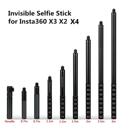 SZKOSTON Invisible Selfie Stick for Insta360 and DJI Action Cameras - 3m Extendable Stick for Dynamic Shots
