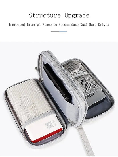 Portable Travel Organizer Bag – Waterproof Cable Storage Pouch with Double Layers