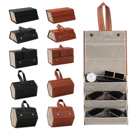 Portable Foldable Multi-Slot Glasses Organizer – Stylish and Practical Eyewear Storage for Travel