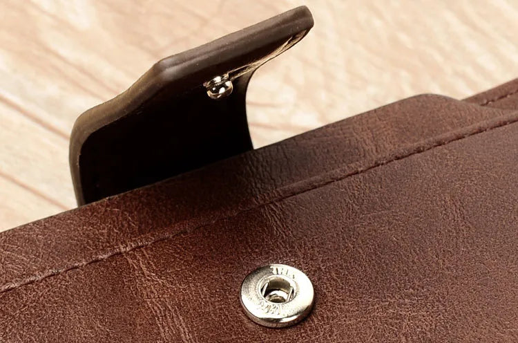 Men's RFID Blocking PU Leather Wallet - Compact Coin Purse & Zippered Business Card Holder