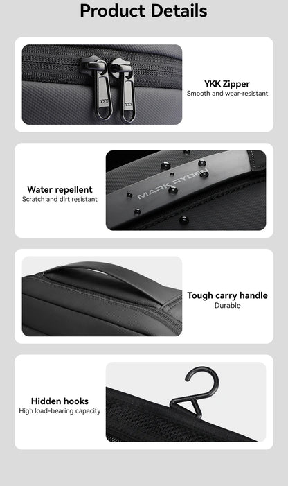 Men's Waterproof Travel Toiletry Bag – Dry/Wet Separation Business Trip Organizer