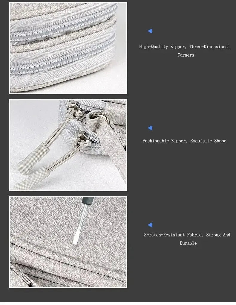 Portable Travel Organizer Bag – Waterproof Cable Storage Pouch with Double Layers