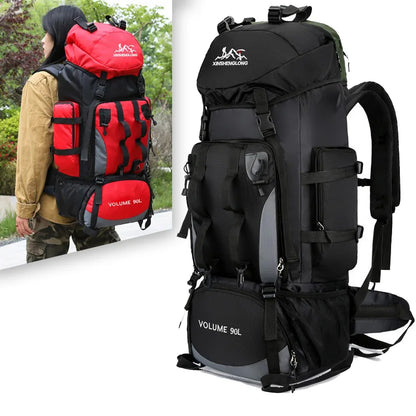 90L Large-Capacity Waterproof Hiking and Camping Backpack