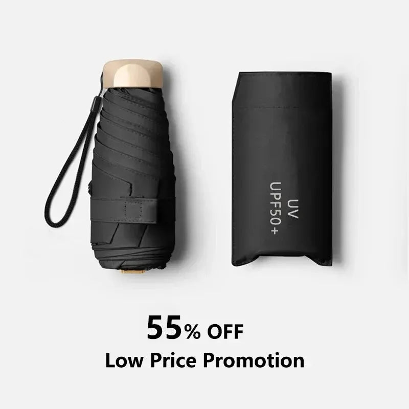 Mini Sun Umbrella Pocket Parasol – UV Protection & Wind Resistant, Lightweight Travel Umbrella