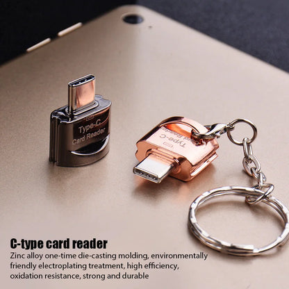 Perciron USB 3.1 Type-C to Micro-SD TF Adapter - High-Speed Portable Card Reader for Apple, Samsung, and Laptops