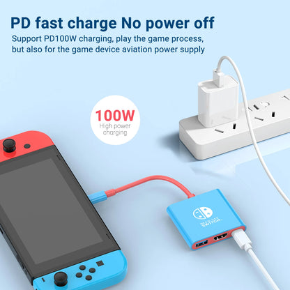 Portable Nintendo Switch Docking Station - 3-in-1 USB-C Hub with HDMI and USB 3.0 for Travel and Gaming