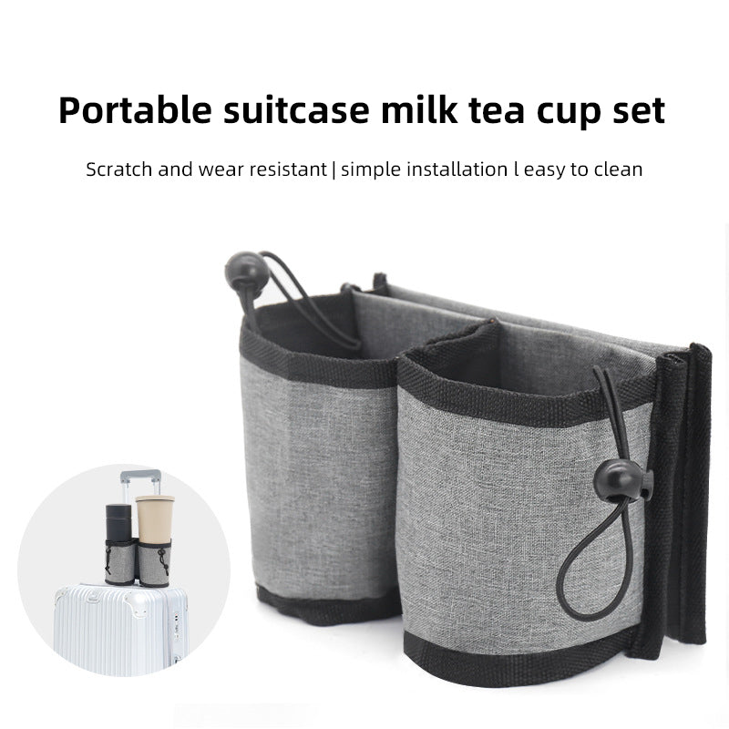 Luggage Travel Cup Holder - Hands-Free, Durable Drink Bottle Bag for All Suitcase Handles