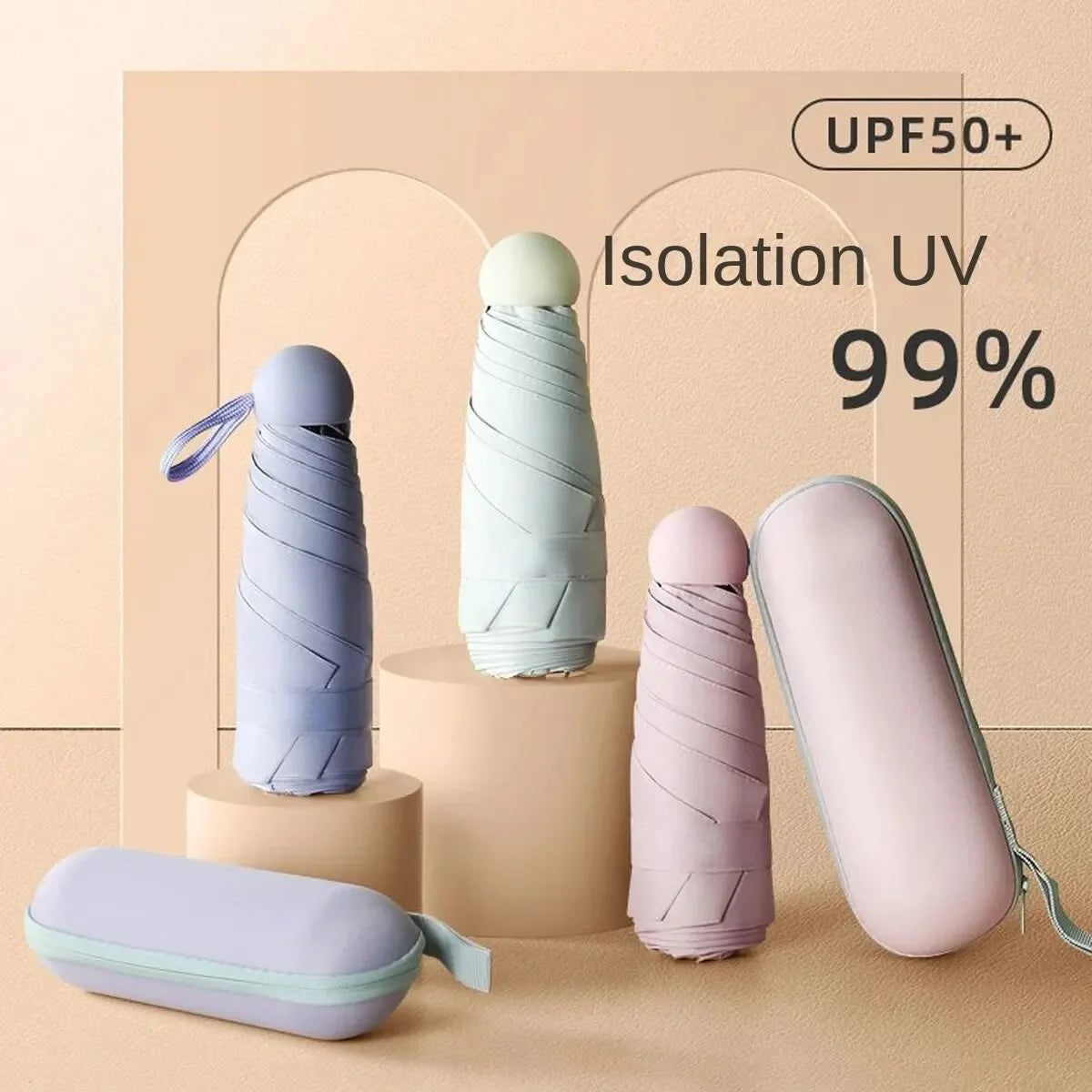 Compact & Stylish Capsule Umbrella for Sun & Rain Protection