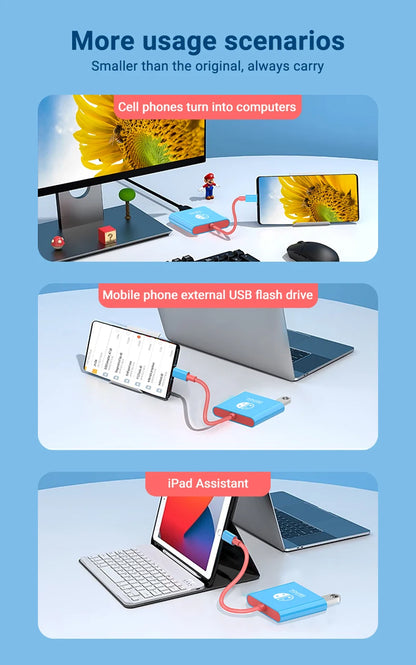 Portable Nintendo Switch Docking Station - 3-in-1 USB-C Hub with HDMI and USB 3.0 for Travel and Gaming