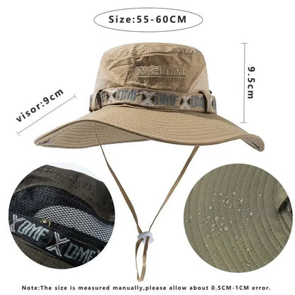 Men's Summer Bucket Hat – UV Protection Wide Brim Panama Hat for Outdoor Activities