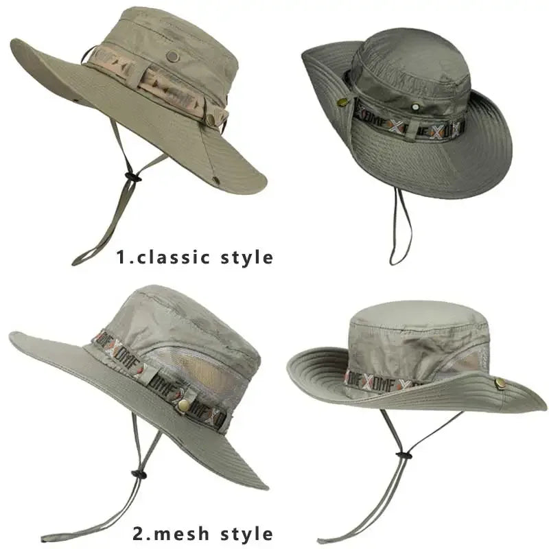 Men's Summer Bucket Hat – UV Protection Wide Brim Panama Hat for Outdoor Activities