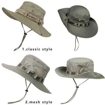 Men's Summer Bucket Hat – UV Protection Wide Brim Panama Hat for Outdoor Activities