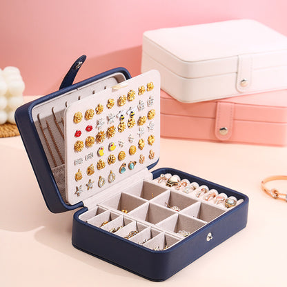 Korean-Inspired Exquisite Portable Jewelry Storage Box - Elegant and Practical for Travel