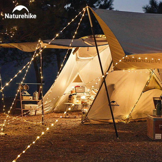 Naturehike 10m Outdoor Camping String Light - IP44 Waterproof, 8 Modes, Lightweight Atmosphere Lantern for Party & Tent Lighting