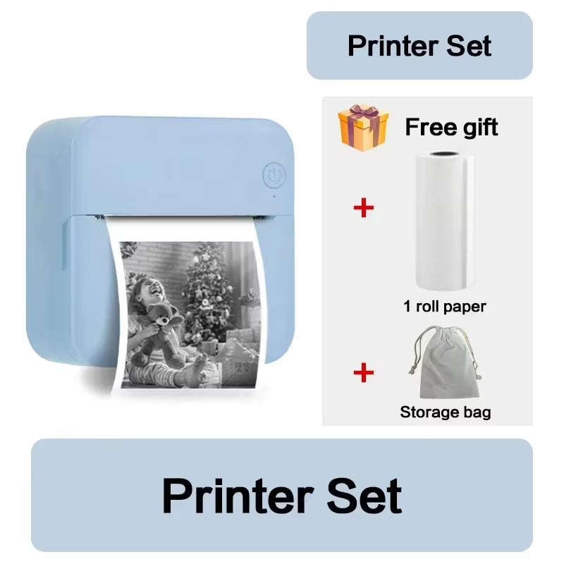 Mini Thermal Printer Wireless BT 200Dpi Label Photo Memo Wrong Question Printing Tag Bluetooth Printer USB Cable Portable