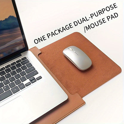 Versatile Faux Leather Laptop Sleeve with Mouse Pad – Fits 13” to 16” Laptops