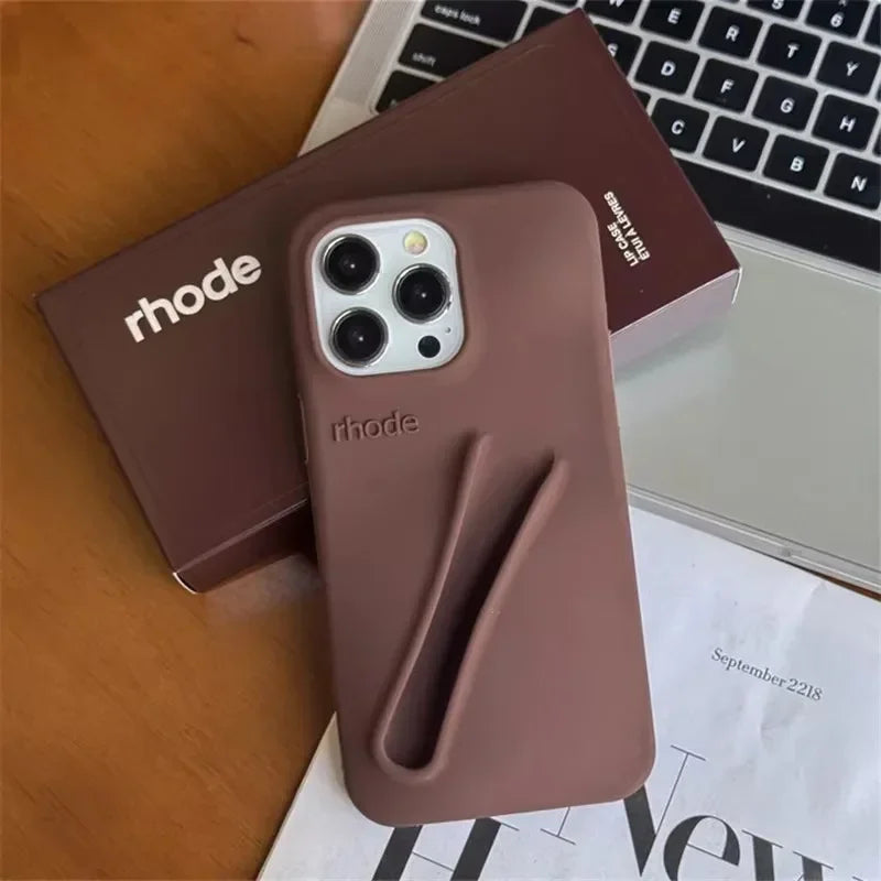New Autumn Limited Edition Rhode Lip Holder Silicone Phone Case – Stylish and Functional Cover for iPhone 11, 12, 13, 14, 15, 16 Pro Max Plus
