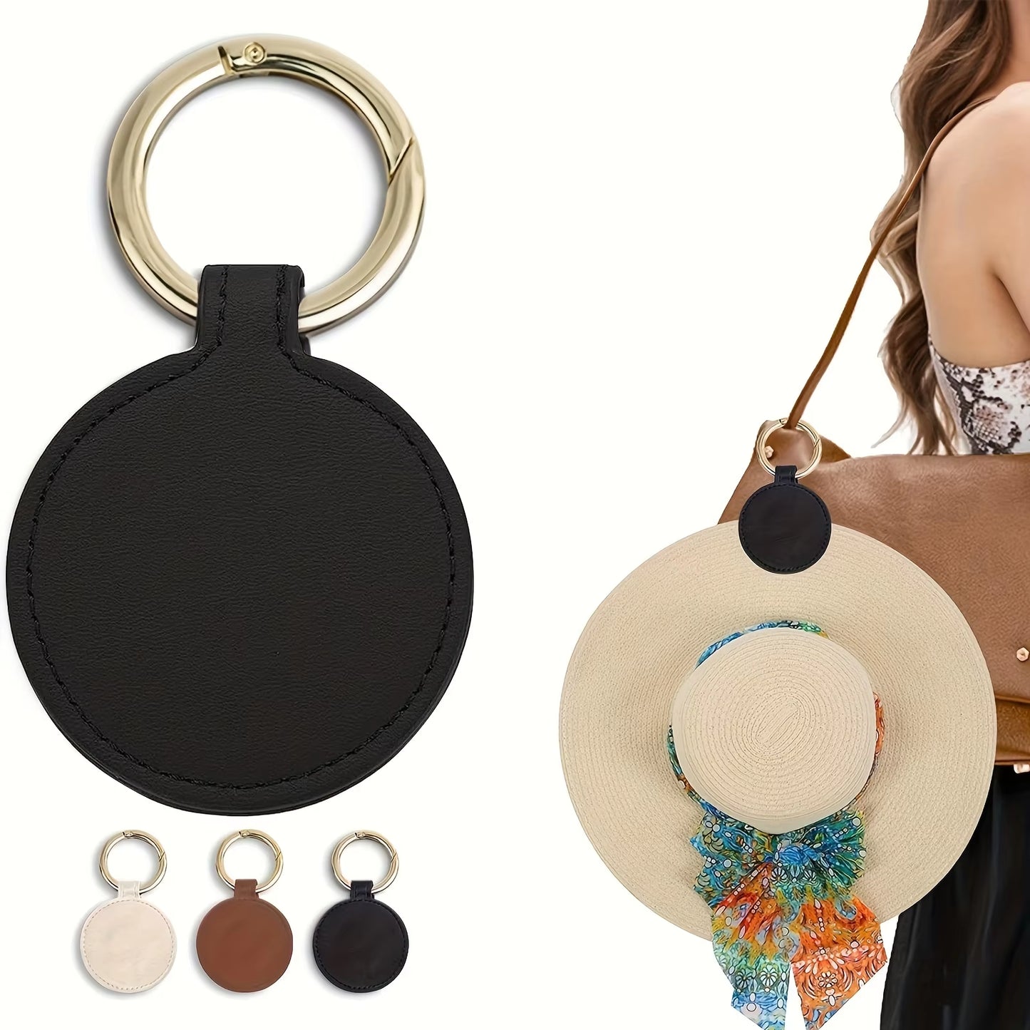 1PC Magnetic Hat Clip on Bag Hat Holder for Handbag Backpack Luggage PU Leather Hat Keeper Clip Travel Bag Accessories