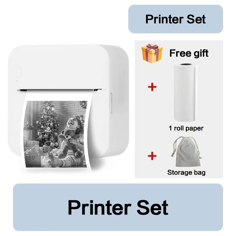 Mini Thermal Printer Wireless BT 200Dpi Label Photo Memo Wrong Question Printing Tag Bluetooth Printer USB Cable Portable